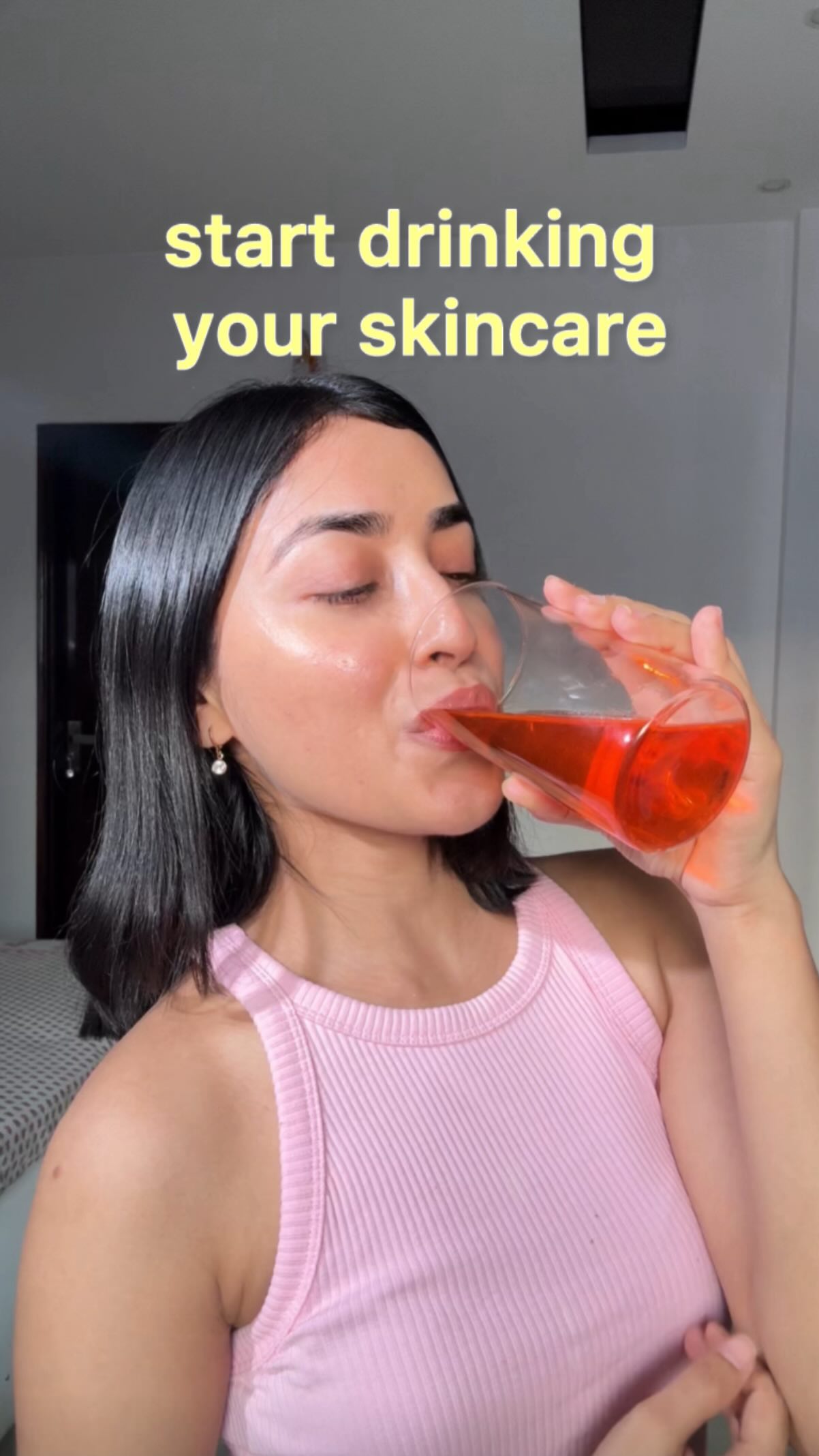 Instagram post by @priyankagandhi_0 for Wellbeing Nutrition. Caption reads: You started drinking skincare for ✨GLOWING....