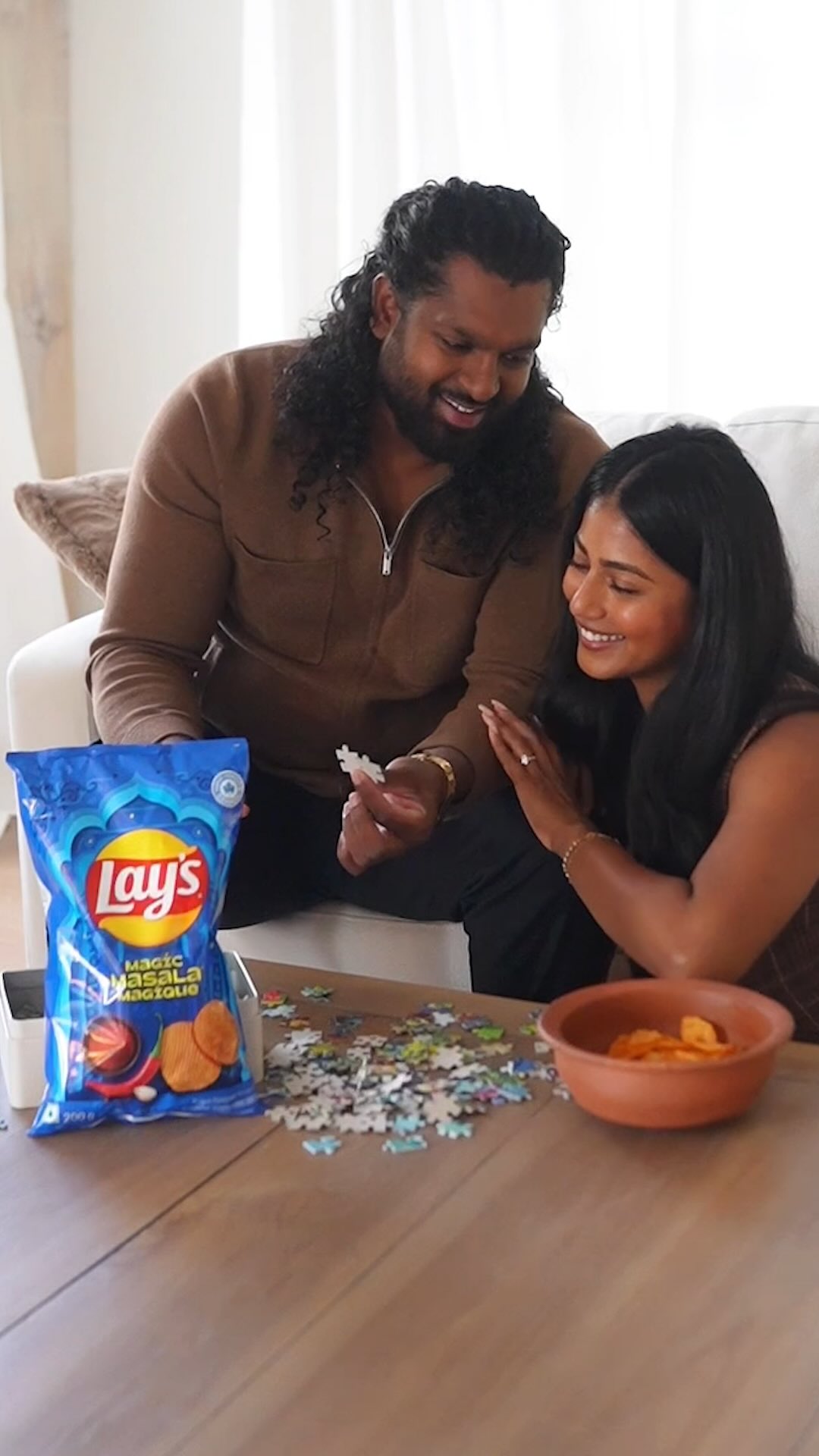 Instagram post by @deyakannesha for Lay's. Caption reads: Big or small, every Deepavali celebration is a....