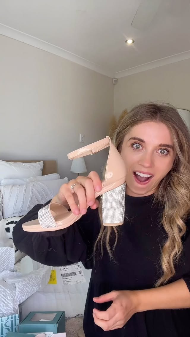 Instagram post by @misslucycarrington for Pashion Footwear. Caption reads: [...] for me! I must of been good! 🙊 👠....
