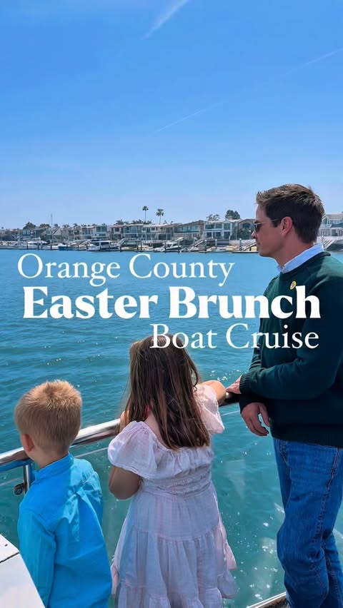 Instagram post by @ocparentguide for City Cruises. Caption reads: [...] went on the Easter Brunch Cruise with City....