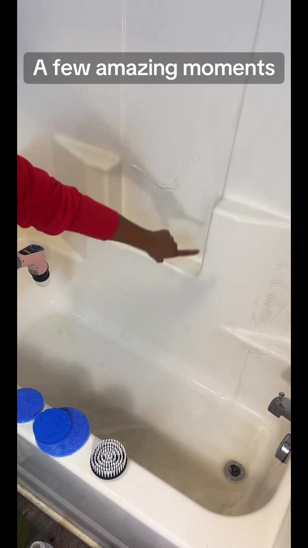 TikTok post by @micwazoswkii for Dovety. Caption reads: [...] #cleantok #bathroommakeover @dovety.