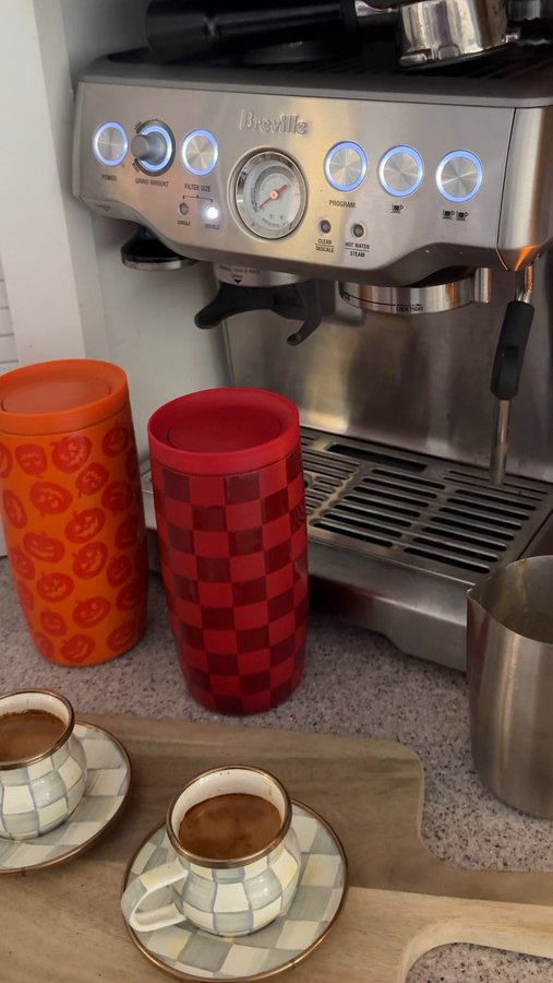 Instagram post by @jesscostantino for Simple Modern. Caption reads: The perfect fall morning in a cup: maple sea salt....