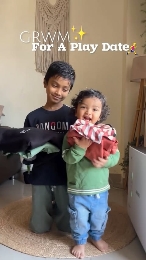 Instagram post by @gigglebunch for FirstCry. Caption reads: #Collaboration with @firstcryindia 
GRWM for a....