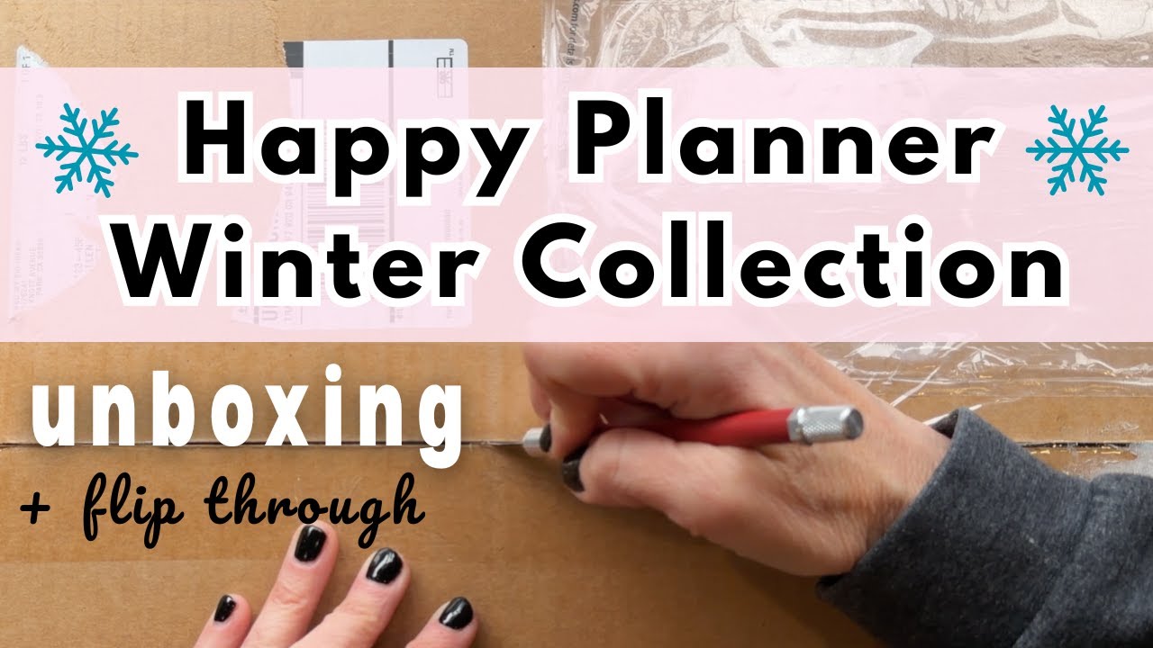 YouTube post by @PlanningwithBumble for Grabie Art. Caption reads: Happy Planner 2025 Winter Release Unboxing! New....