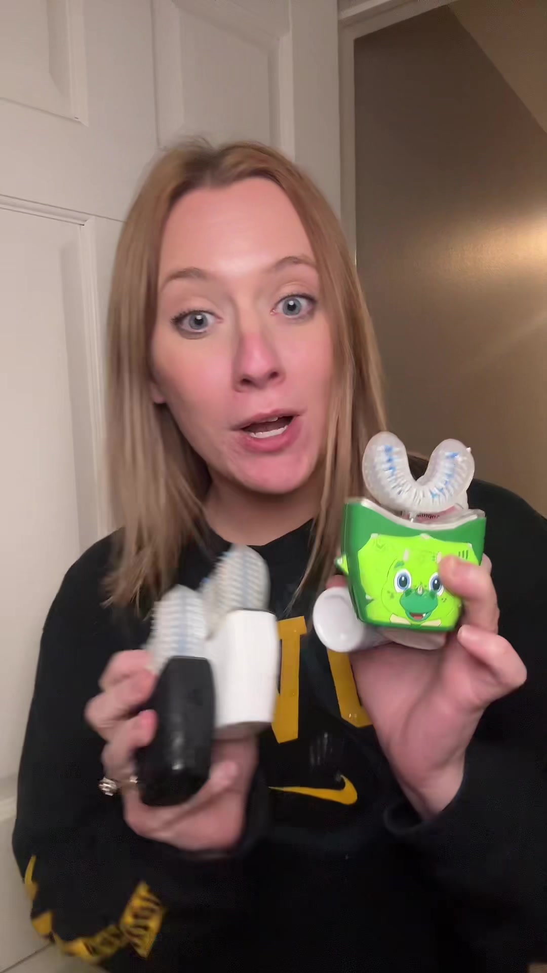 TikTok post by @ashley_hinton for Autobrush. Caption reads: [...] up that night time routine with @autobrush....