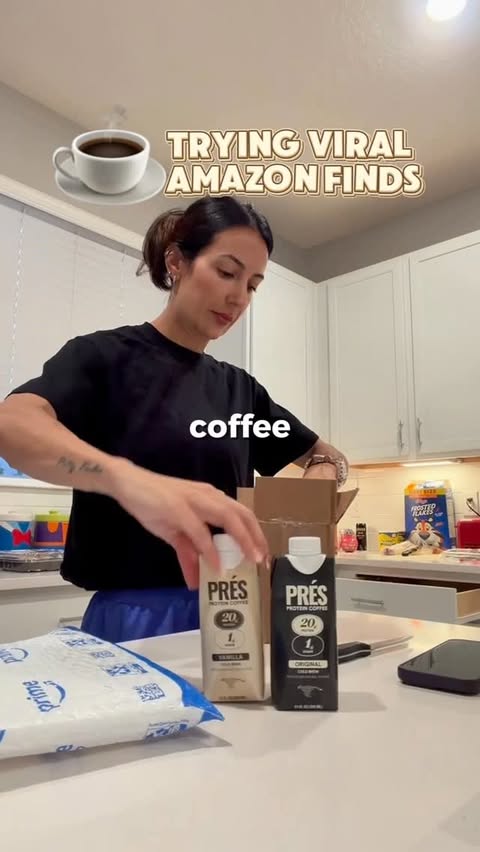 Instagram post by @patty_streff_fitness for Sprouts Farmers Market. Caption reads: I finally gave this viral Amazon protein coffee a....