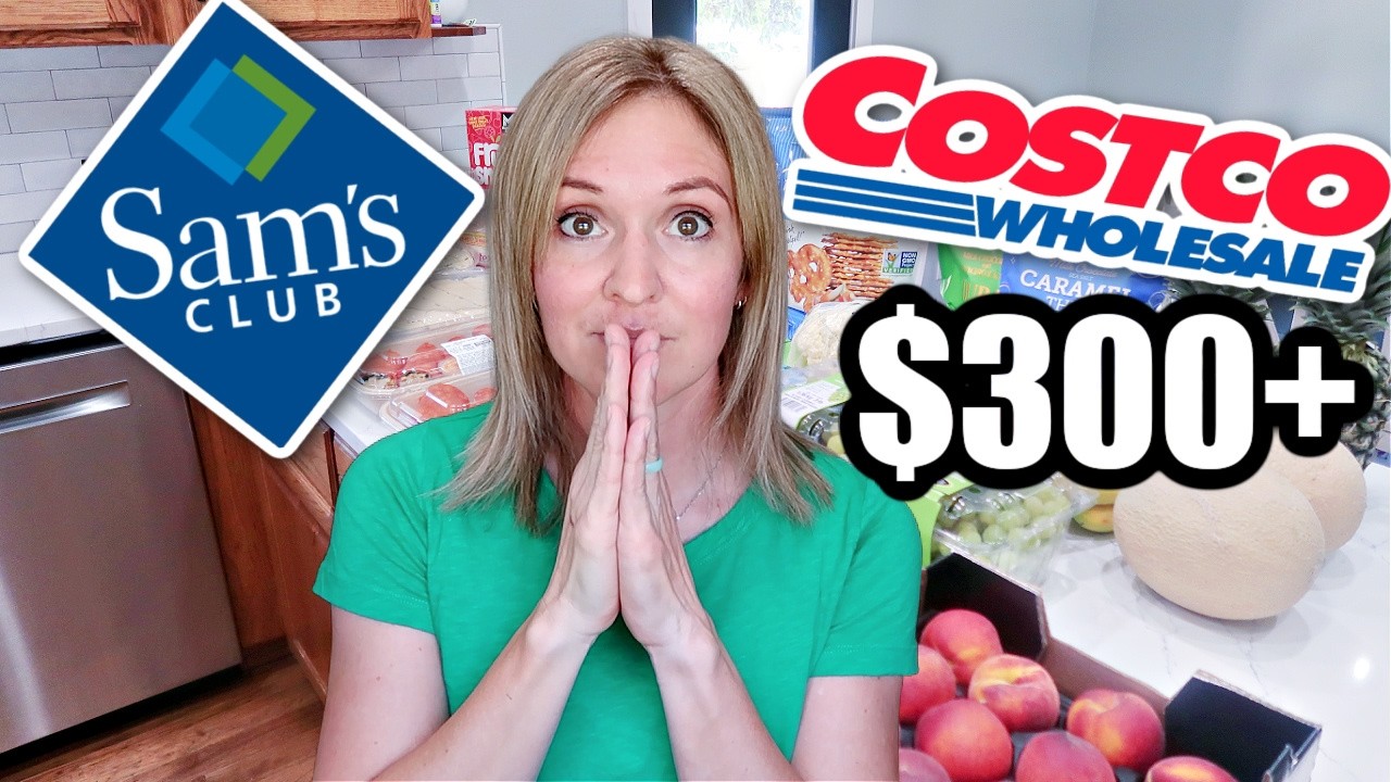 YouTube post by @FrugalFitMom for Drink LMNT. Caption reads: HUGE GROCERY HAUL FROM COSTCO AND SAM'S CLUB |....