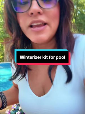 TikTok post by @erinfletchshops for Poolhacker. Caption reads: Winterize your pool and save money.....