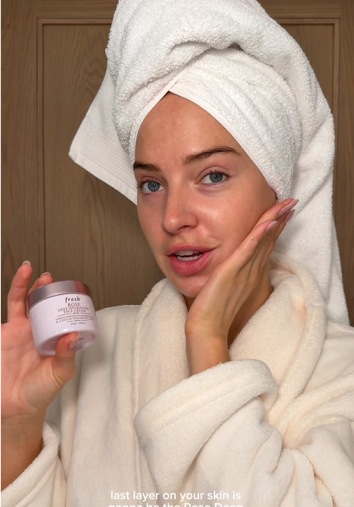 TikTok post by @gretalouisetome for Fresh. Caption reads: Reaching for @Fresh Beauty all winter long 🌹 deep....