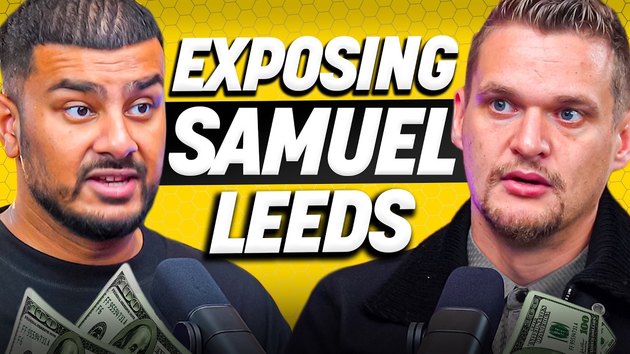 YouTube post by @ceocast for Sunna Supplements. Caption reads: CONFRONTING SAMUEL LEEDS - "GURU" OR ENTREPRENEUR?....