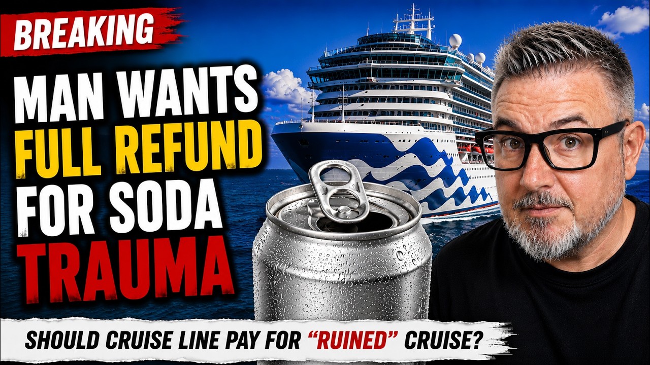 YouTube post by @LaLidoLoca for Imagine the PossiBITLYties 🧡. Caption reads: Man Demands Cruise Refund Over Soda Pop.......
