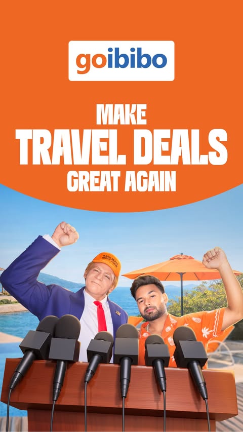 Instagram post by @whosunilgrover for Goibibo. Caption reads: [...] Trump approves this Dealpanti. Ft. @goibibo.