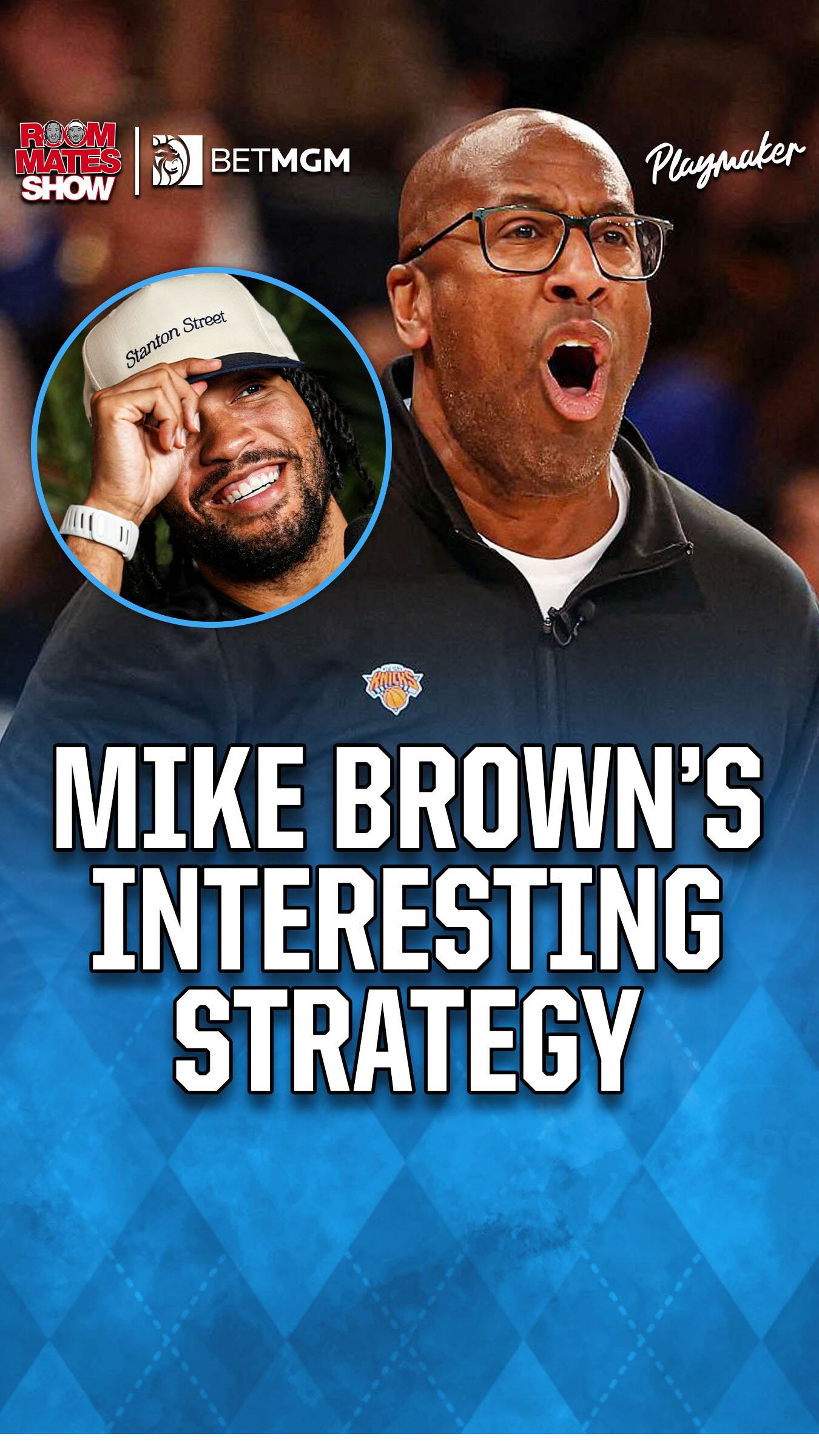 Instagram post by @theroommatesshow for BetMGM. Caption reads: [...] Brown pulling out all the tactics 😂 @betmgm.