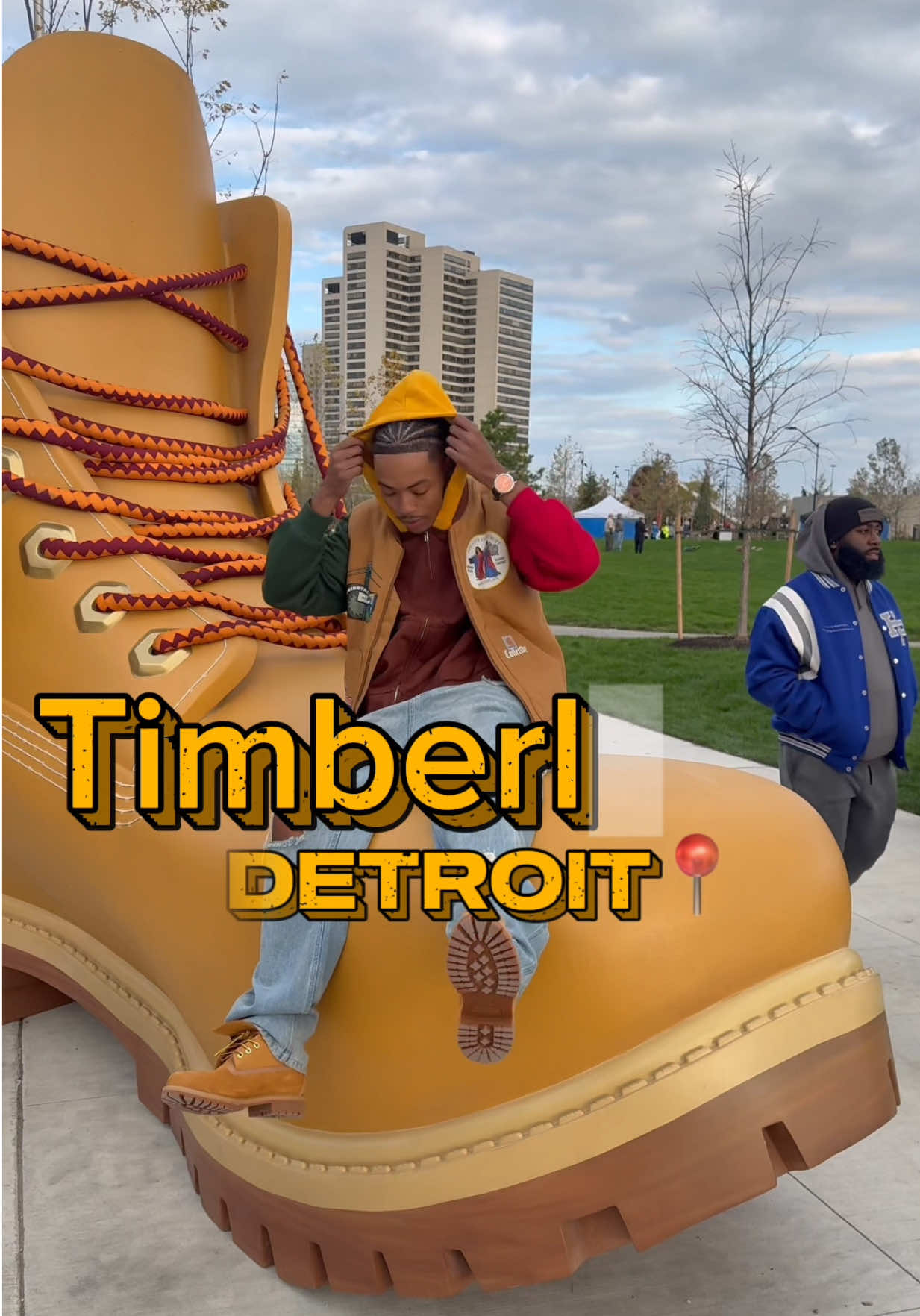 TikTok post by @dontbankjackz for Timberland. Caption reads: Fall has officially arrived Detroit!  Timberland....