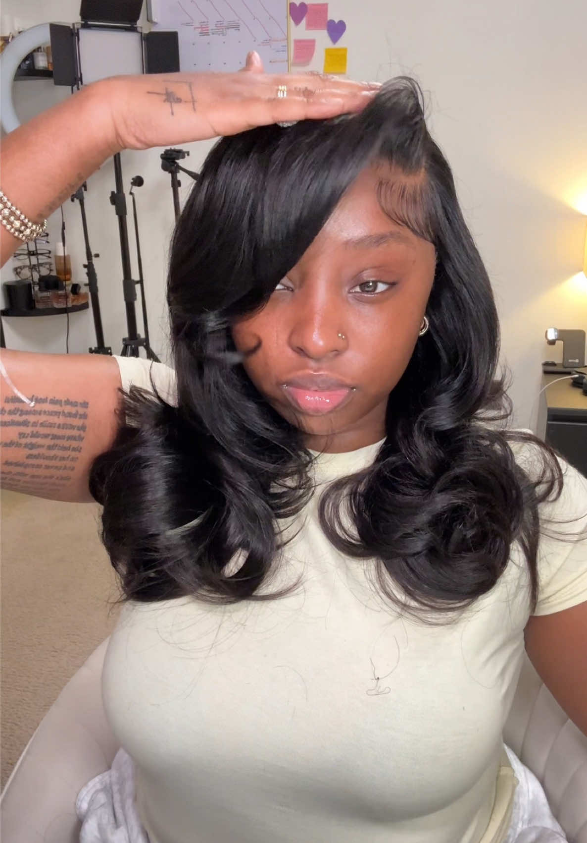 TikTok post by @amacharii for Mscoco Hair. Caption reads: Hair info 💕: @Mscoco Hair  - 250% density - 6x5....