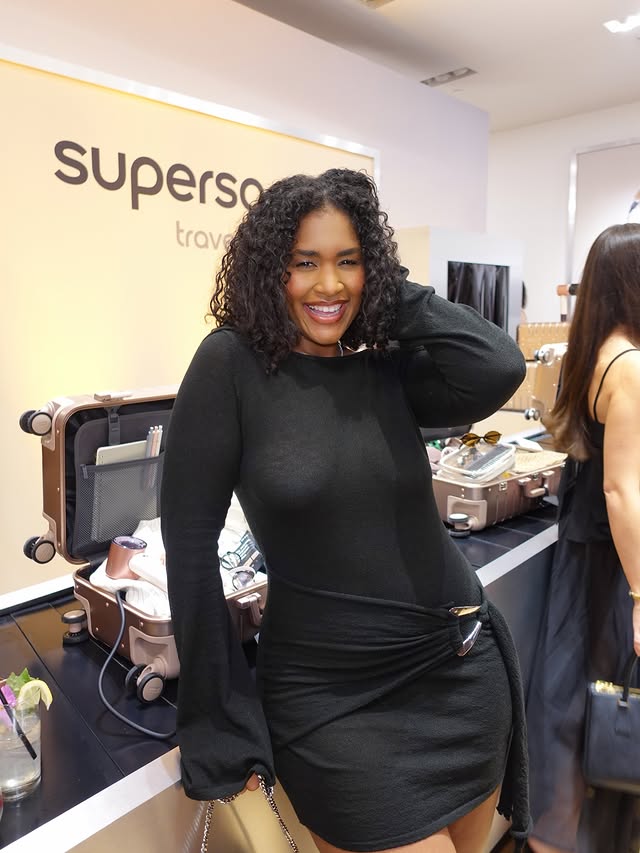 Instagram post by @anikaverret for PEPPERMAYO. Caption reads: [...] you for having me @dyson 🤍 Dress:....