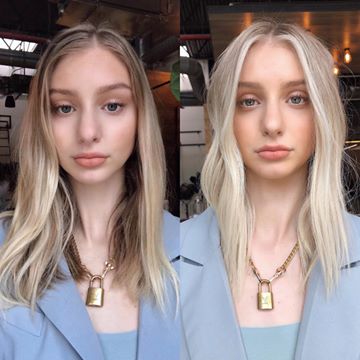 Instagram post by @saramay_level10 for American Salon. Caption reads: Power Blonde @skylarbarrett . @hairmvmt  X....