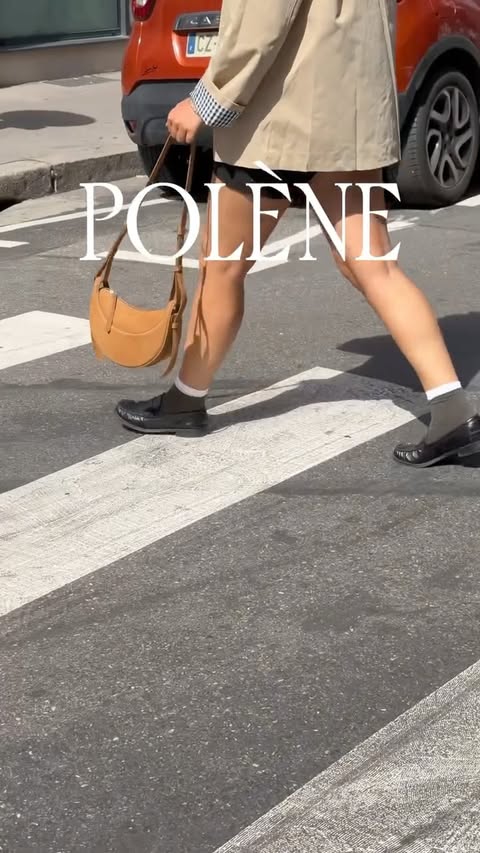 Instagram post by @m.athenaa_ for POLÈNE. Caption reads: A little moment in the city with my new....