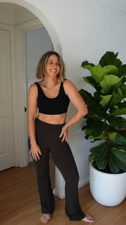 Instagram post by @teigannash for Boody. Caption reads: I got my hands on @boody ‘s FORME High Waist Flare....