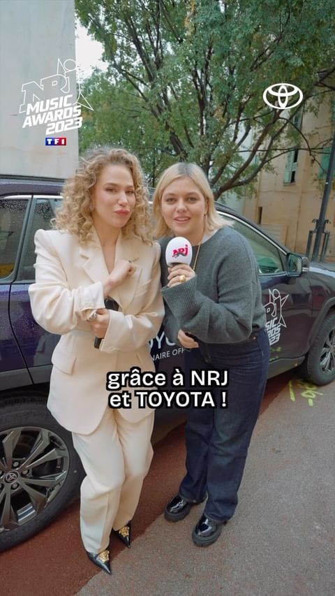 Instagram post by @oceaneamsler for TOYOTA. Caption reads: Dans les coulisses des #NMA2023 avec....