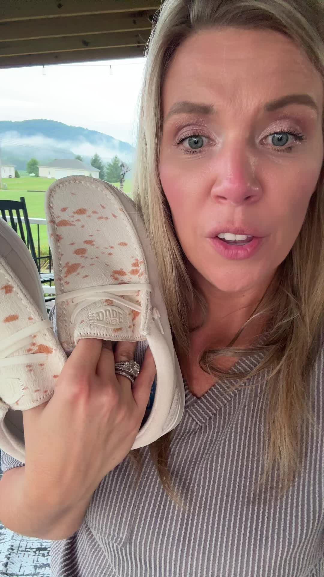 TikTok post by @brittmama1 for HEYDUDE. Caption reads: @HeyDude #DealsForYouDays [...].