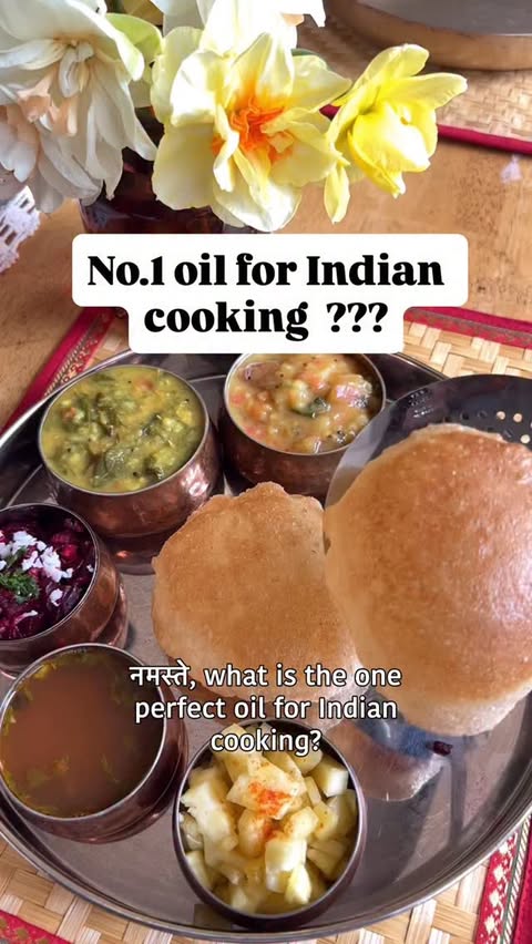 Instagram post by @cooklikeayogi for KerrygoldUSA. Caption reads: ⬇️oil list from my kitchen 

1. Sauté - olive oil,....