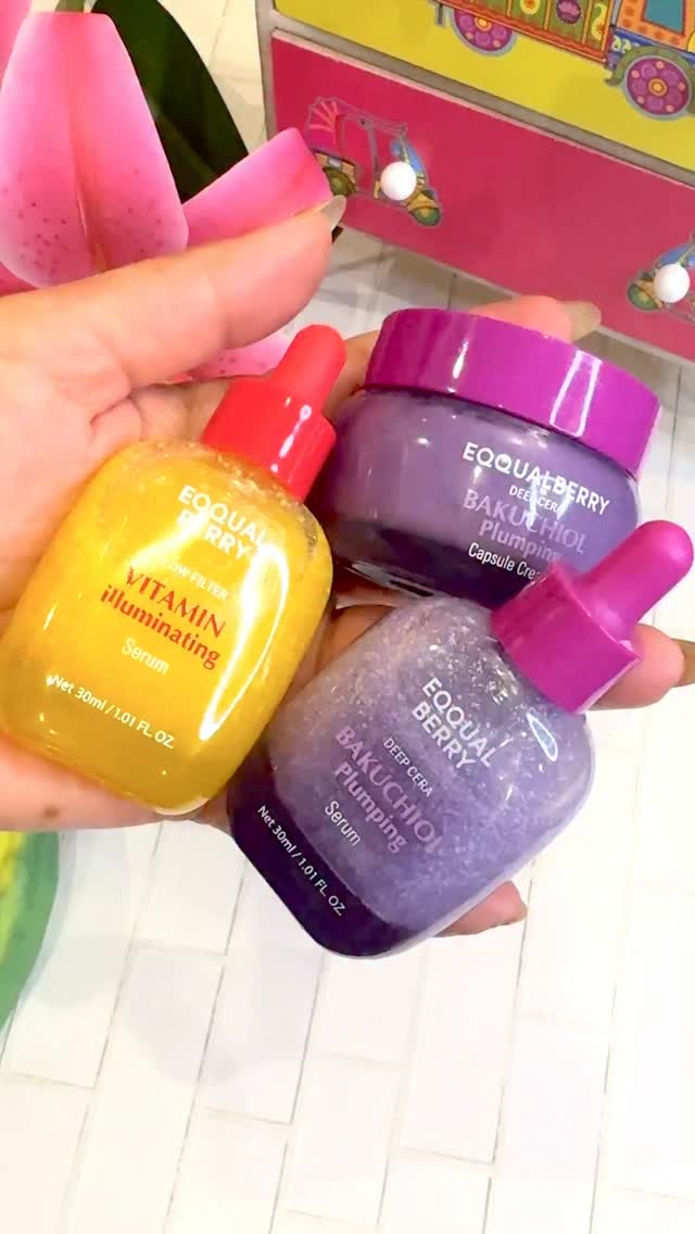 Instagram post by @drswifediaries for EQQUALBERRY Global Official. Caption reads: The perfect Glow Routine 🌷✨🌸🪻 This glow trip is....