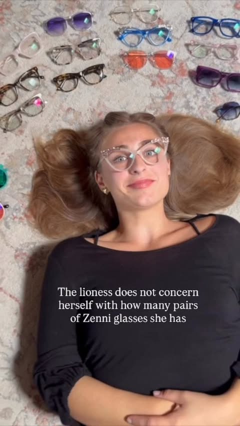 Instagram post by @hatsbyabbey for Zenni. Caption reads: [...] From blue-light blocking to sunglasses....