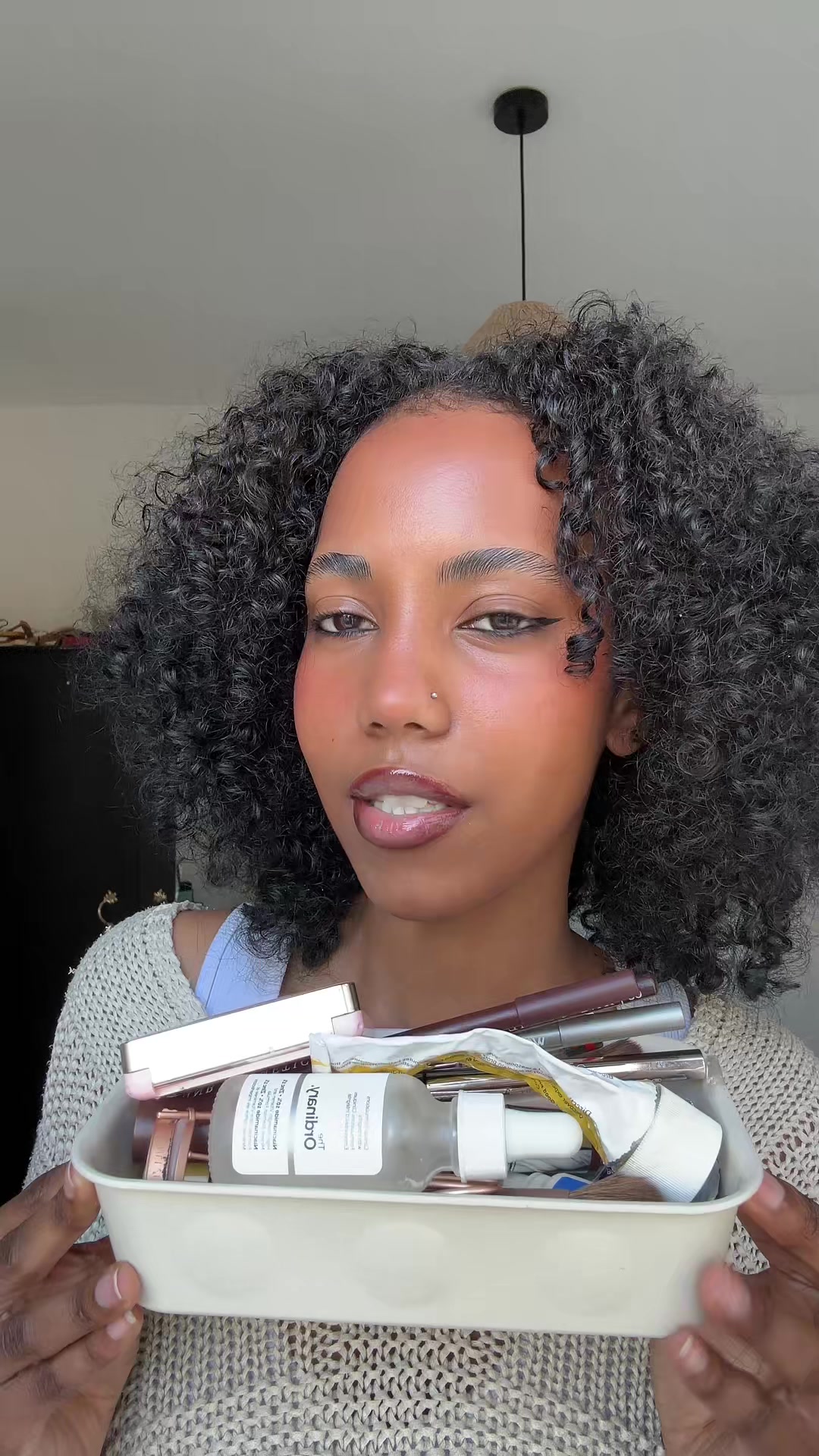 TikTok post by @hamdeyxo for Sacheu. Caption reads: #fyp #skincare  @SACHEU UK  @The Ordinary  @Huda....