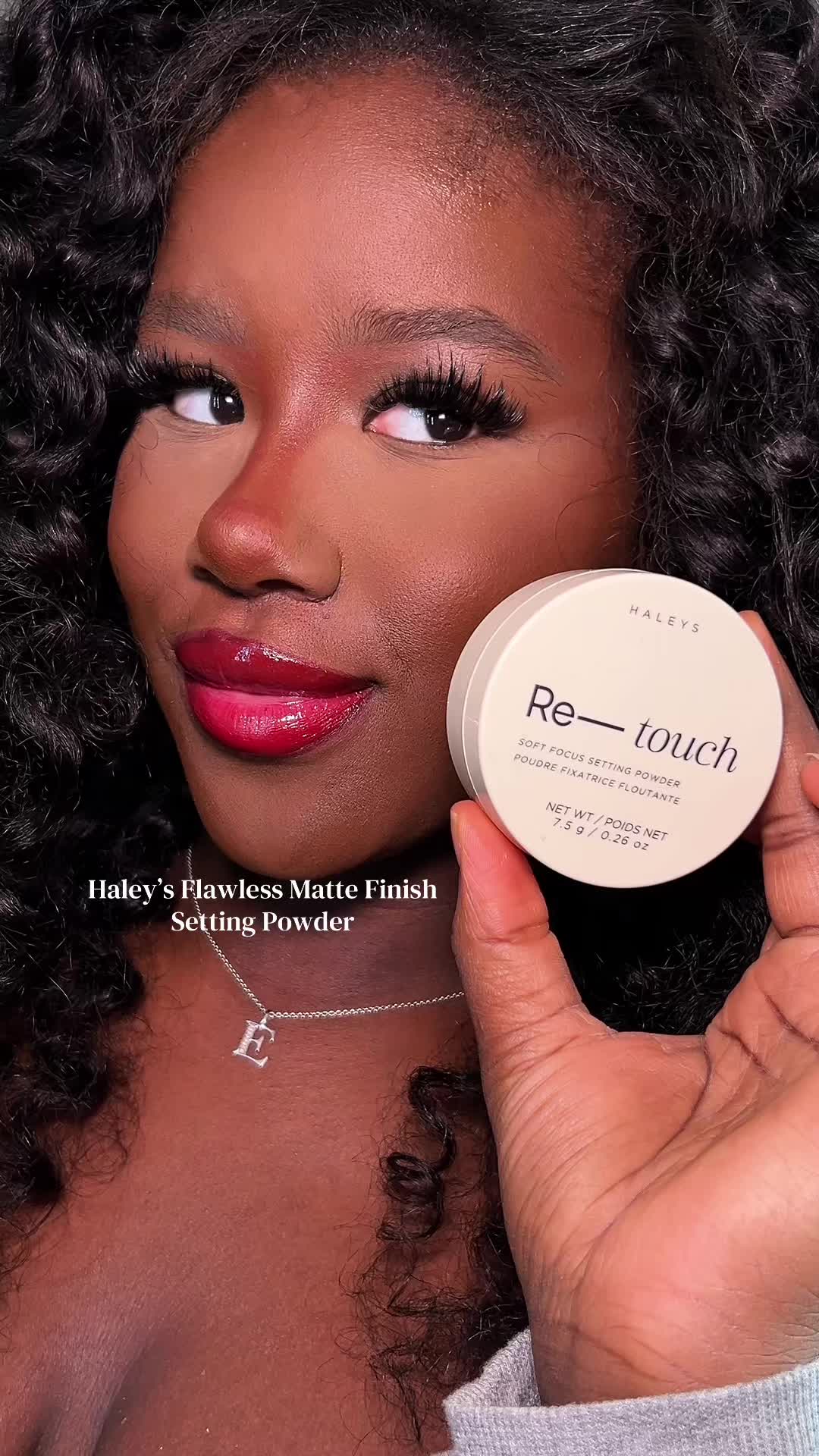 TikTok post by @ellesandralinaugc for HALEYS. Caption reads: Love how this Powder from @HALEYS Beauty T-zone....