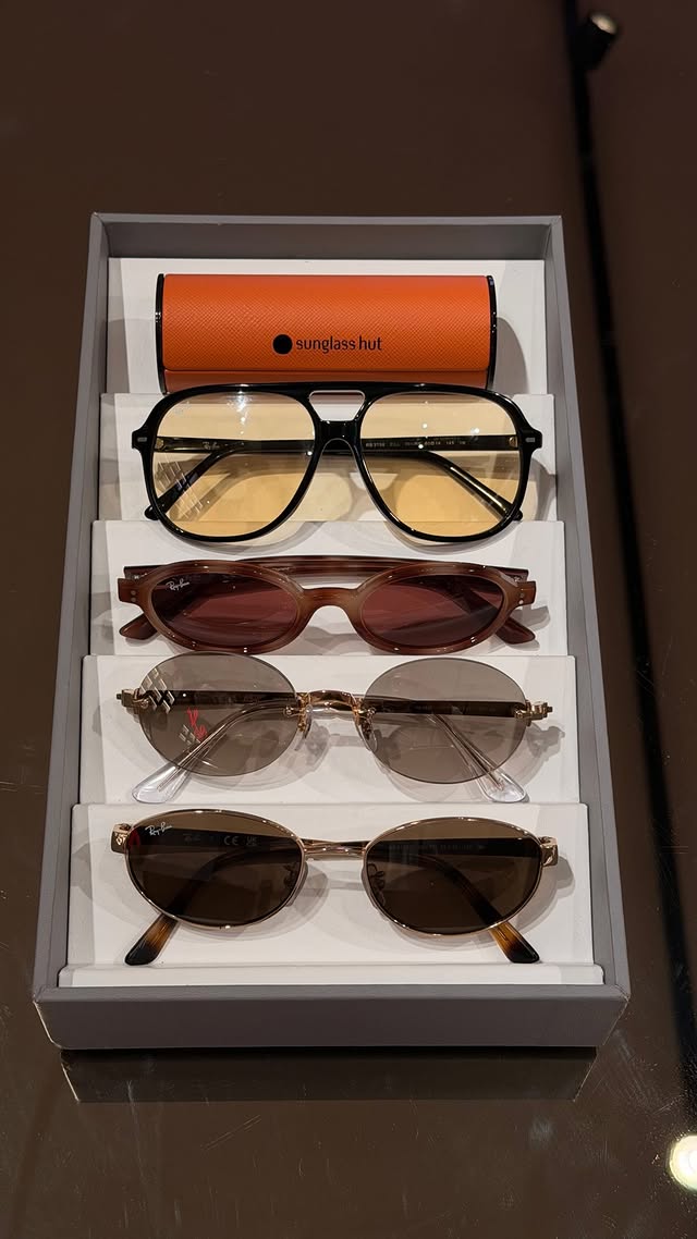 Instagram post by @lilgalvin for Sunglass Hut. Caption reads: [...] which frames came home with me 👀🕶️....