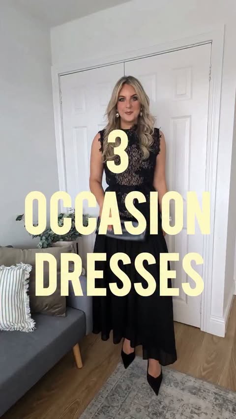 Instagram post by @styledby.cheryl for Sunfere. Caption reads: 3 Autumn/Winter Occasion Dresses from....
