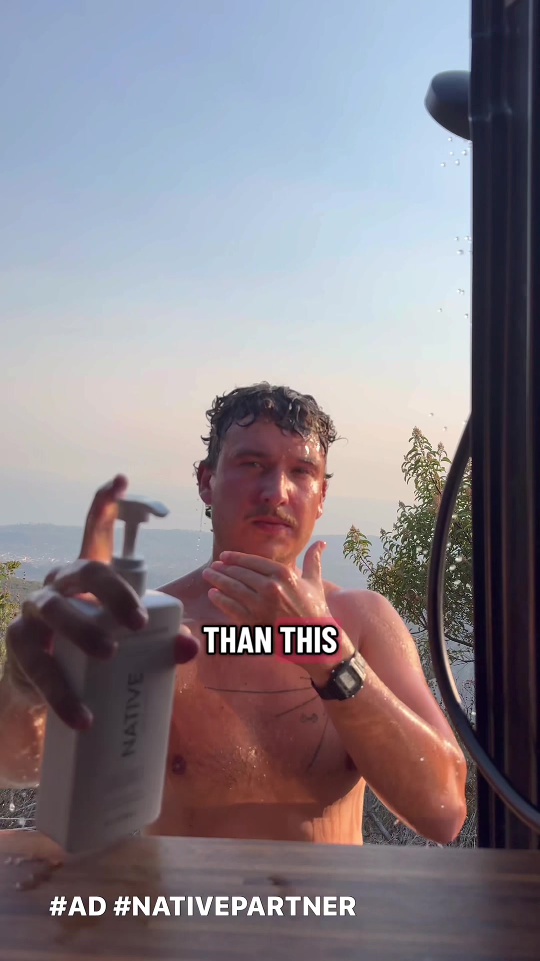 TikTok post by @ryantwomeyy for Native. Caption reads: #ad #NativePartner Wherever you are, escape into a....
