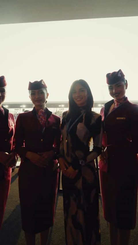 Instagram post by @christinacarmela for Qatar Airways. Caption reads: Life tip-  Sign up to @qatarairways privilege club....