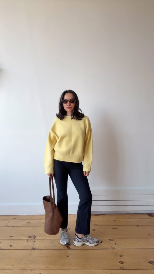 Instagram post by @mya.hansel for Vince. Caption reads: Finally a pant that can do it all, from girls....