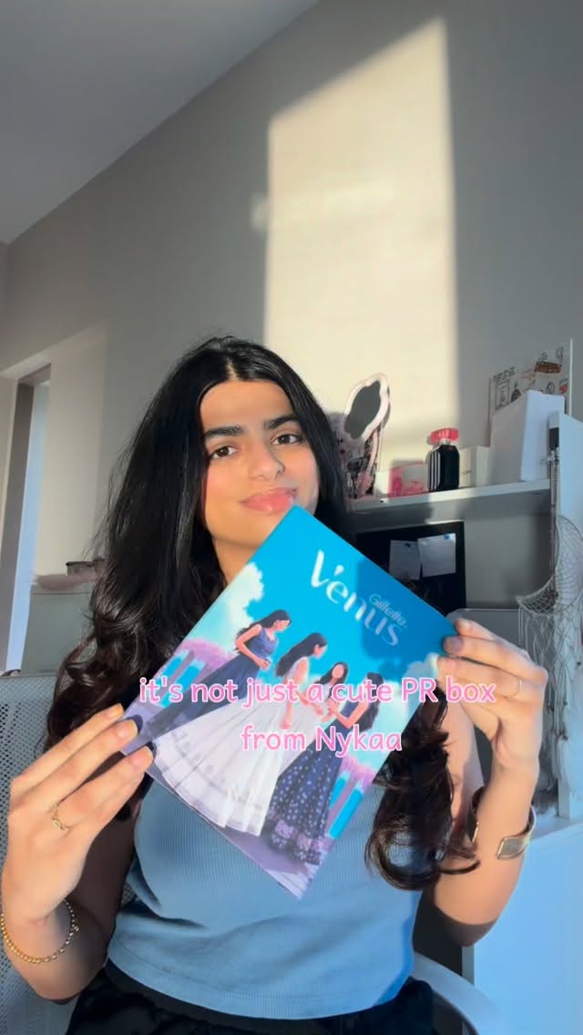 Instagram post by @nandini.sharmaaa for Yuvaa. Caption reads: [...] ✨ . . @gillettevenus @mynykaa @weareyuvaa .....