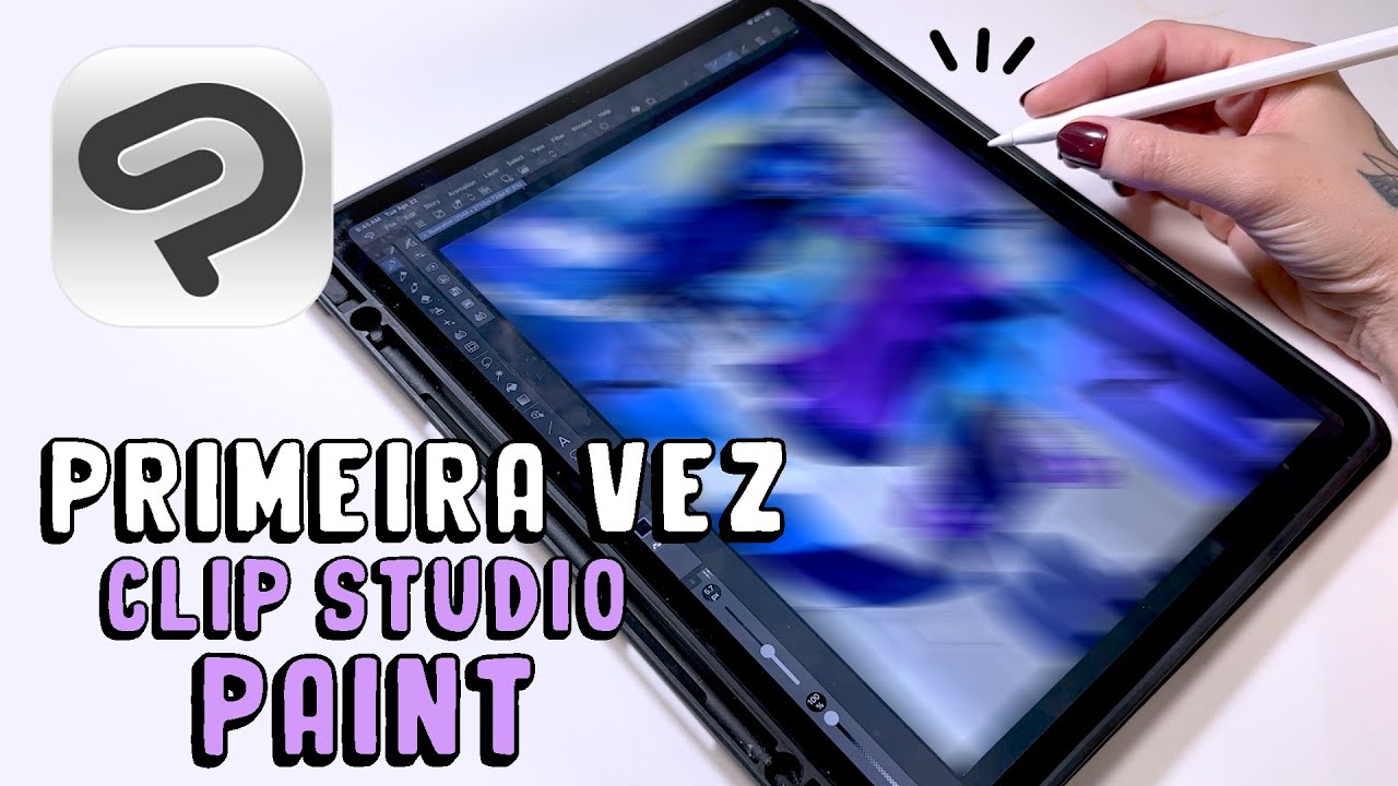 YouTube post by @RenataCeliArte for Clip Studio Paint. Caption reads: PROFESSIONAL ARTIST TRYING DIGITAL PAINTING FOR....