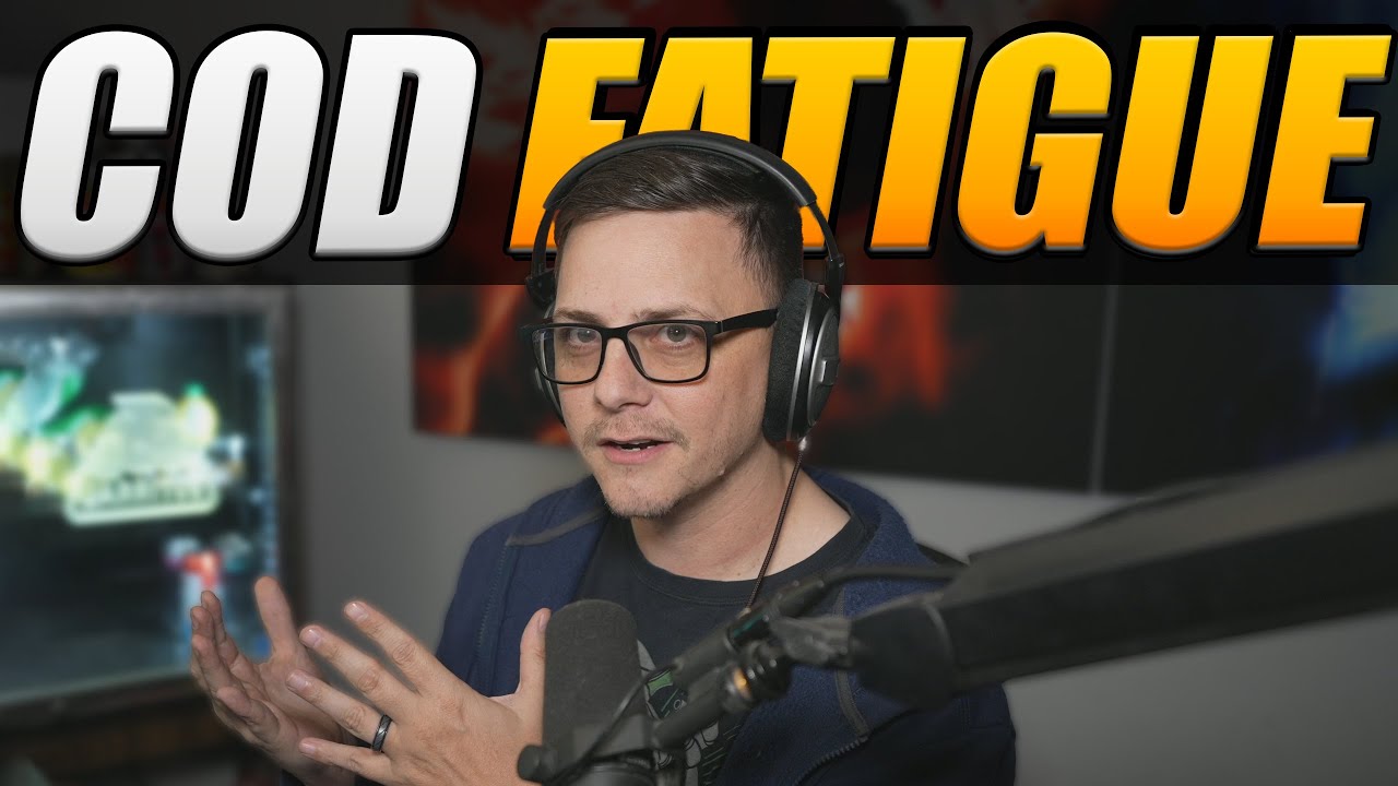 YouTube post by @JGOD for AimControllers. Caption reads: COD Fatigue is REAL!!!.
