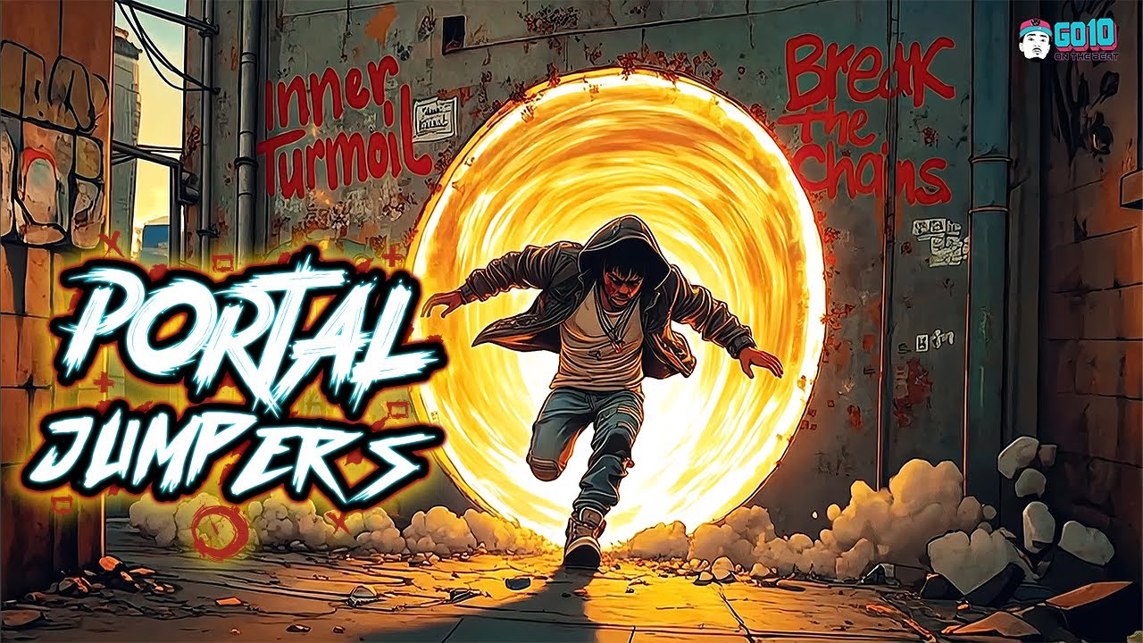 YouTube post by @FNSMusicGroup for Vitamin Energy. Caption reads: Portal Jumpers – Futuristic Rage Trap Instrumental....