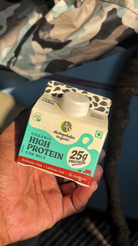 Instagram post by @southindianasmr for Akshayakalpa Organic. Caption reads: Your new workout partner is here!....