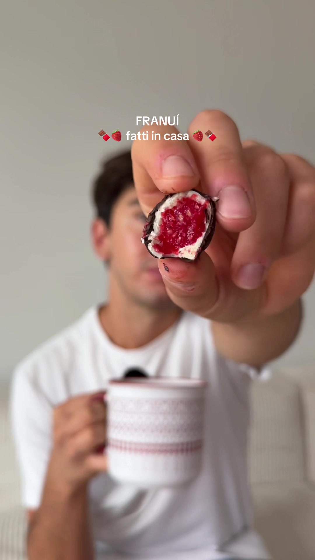 TikTok post by @federicoarrigonii for Milka. Caption reads: Ricetta facile dei franuí fatti in casa!! Li avete....