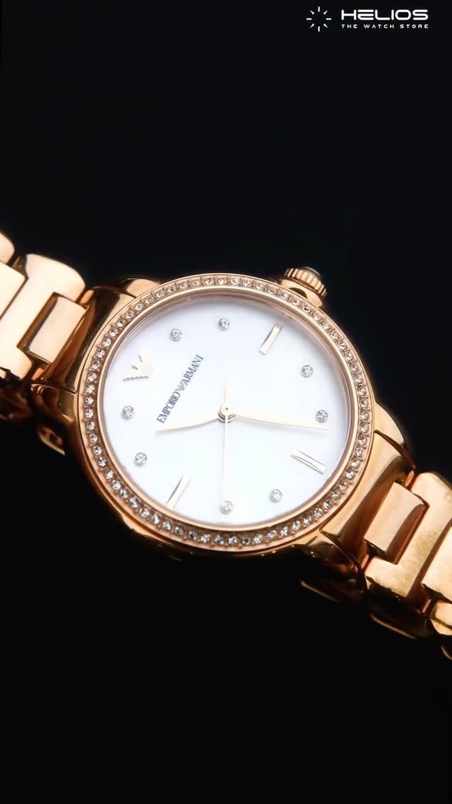 Instagram post by an influencer for Emporio Armani. Caption reads: [...] trending women watch from @emporioarmani is....