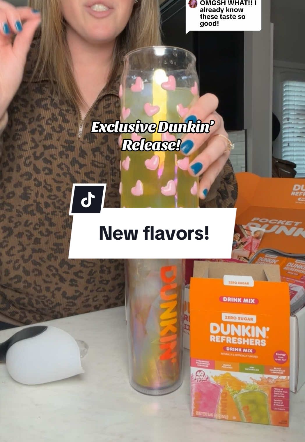 TikTok post by @thedailywith_kaylee for Singles To Go. Caption reads: [...] before they’re gone! @Dunkin' @Singles To Go....
