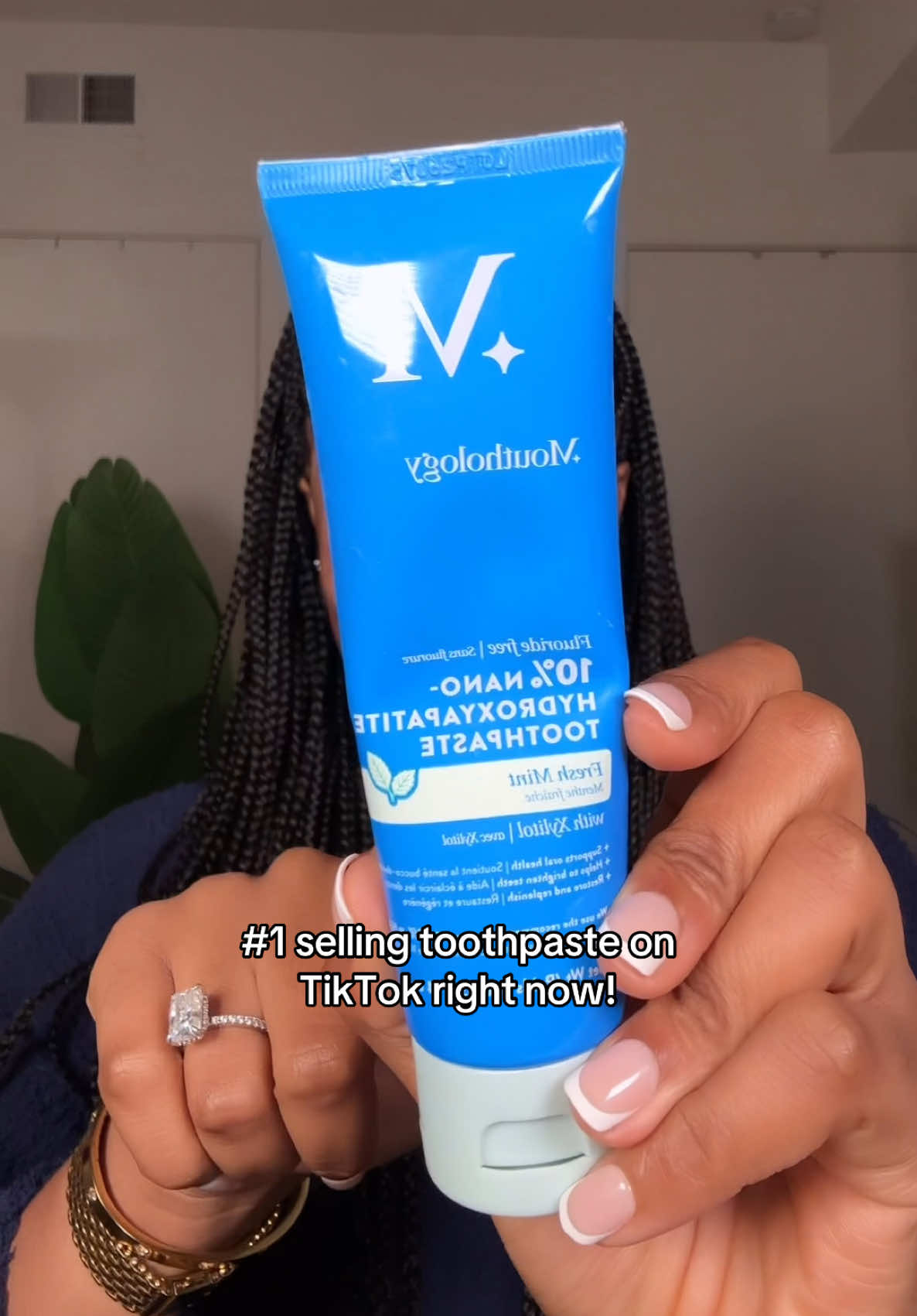 TikTok post by @dailydoseofshaz_ for Mouthology. Caption reads: [...] decision I made for my dental health!....