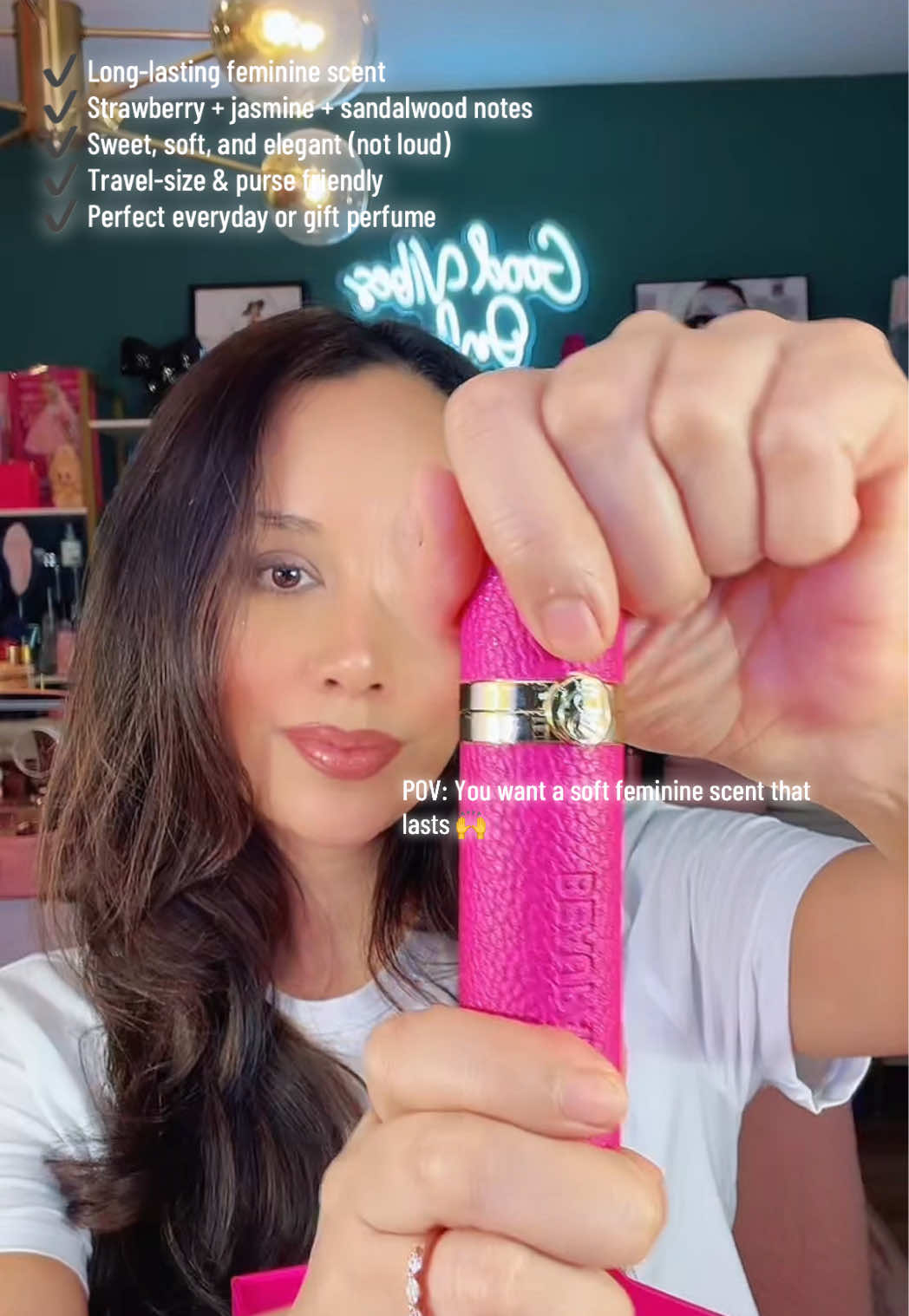 TikTok post by @rdiaz0813 for Beaupan USA. Caption reads: This is a sweet-but-grown fragrance that smells....