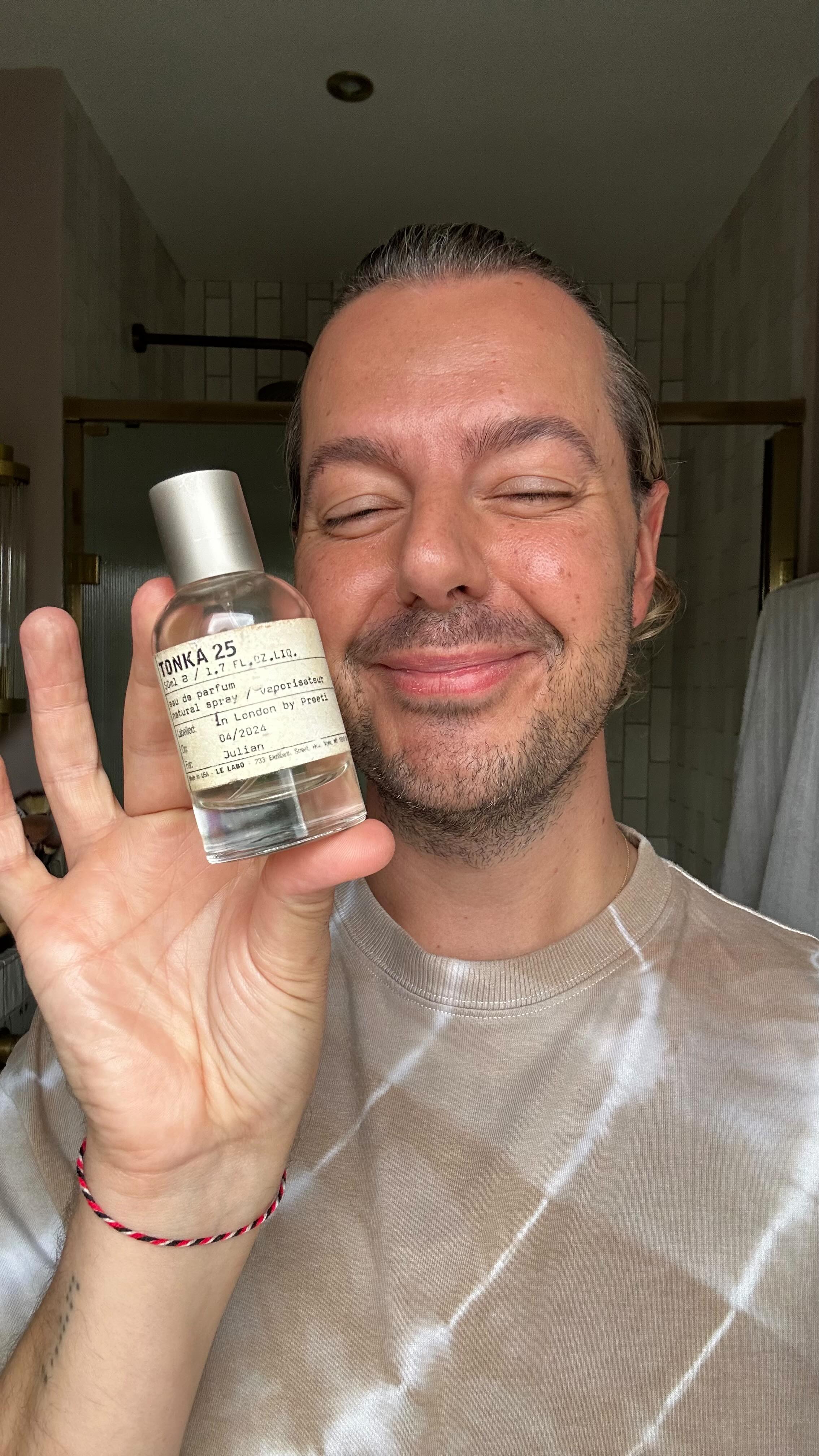 Instagram post by @julesvonhep for Le Labo Fragrances. Caption reads: Weekend Away // Vacay Beauty - save her for when....