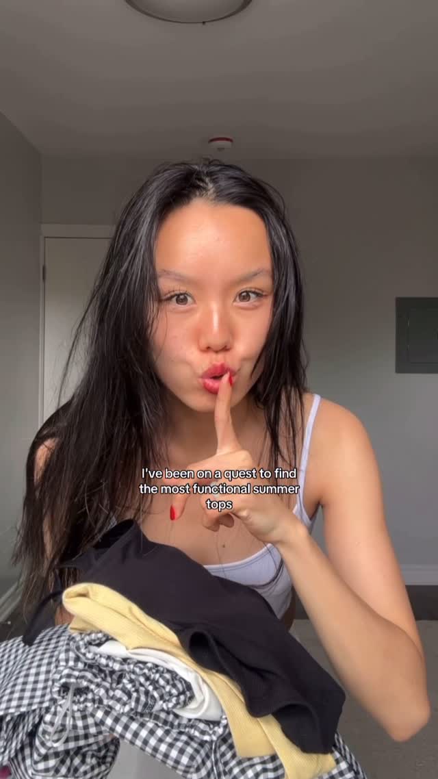 Instagram post by @okay.ainsley for GU. Caption reads: Come shopping with me for summer pickups ! I fell....