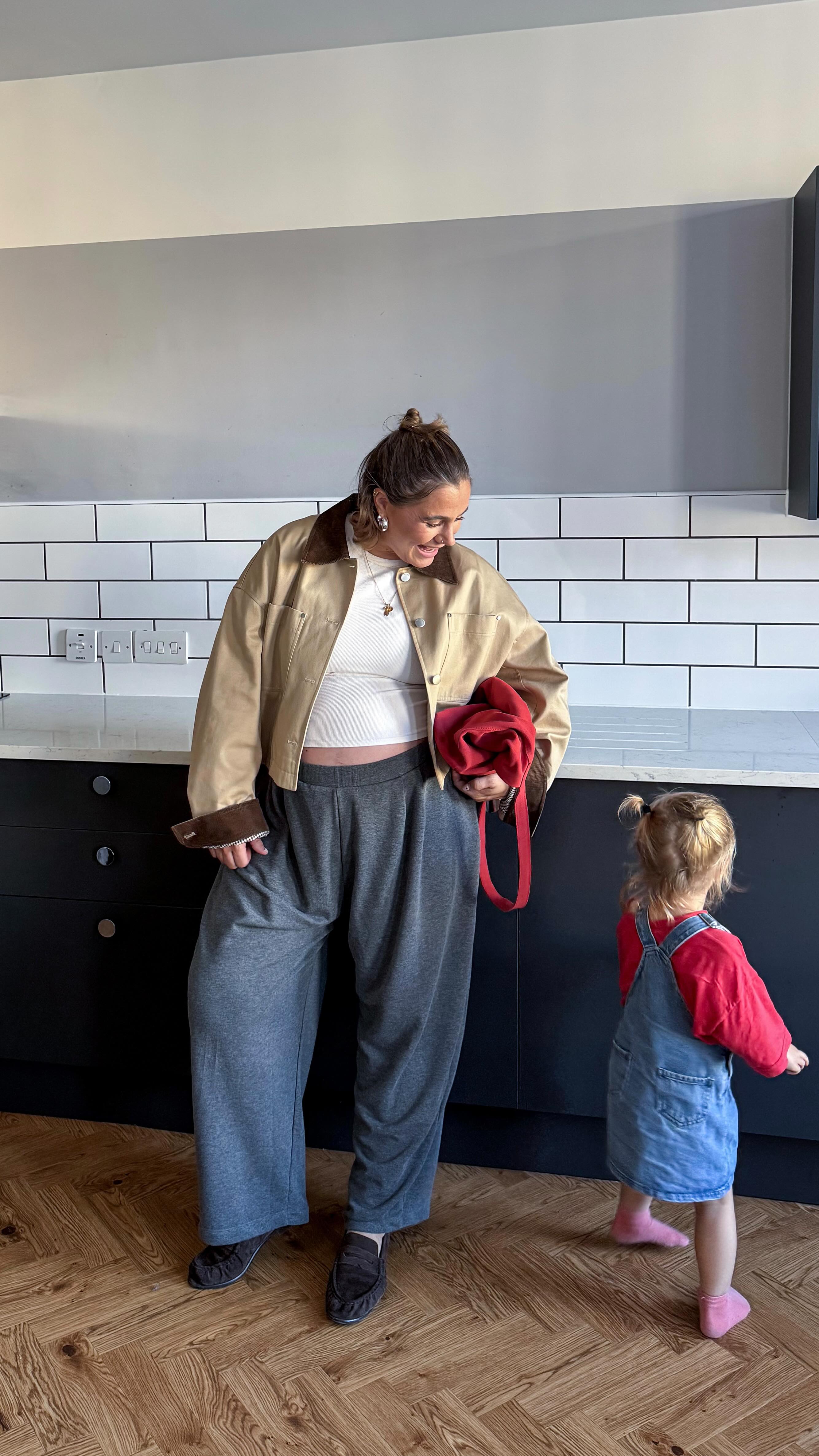 Instagram post by @gracesurguy for Jimmy Fairly. Caption reads: Recent outfits as a 39 year old pregnant toddler....