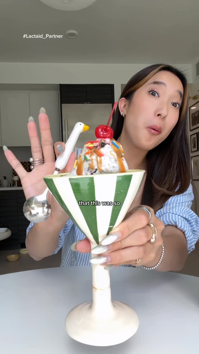 Instagram post by @emmezhou for Lactaid. Caption reads: #Lactaid_Partner Happy National Ice Cream Day!!....