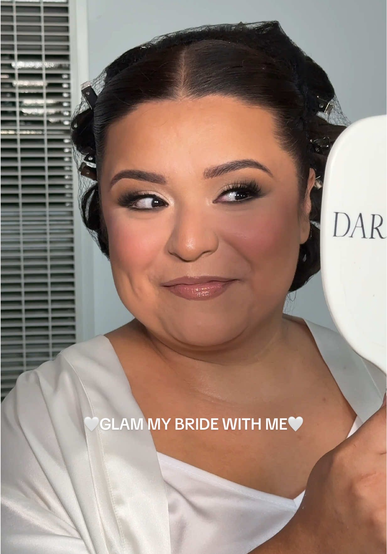 TikTok post by @brandydarlene for ONE SIZE BEAUTY. Caption reads: Watch me glam my gorgeous Bride Melissa 🤍✨ all....